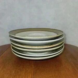 Rainbow Stoneware Saucer Plates Mango (Green) Set‎ Of 6  #656 6-3/8” Japan